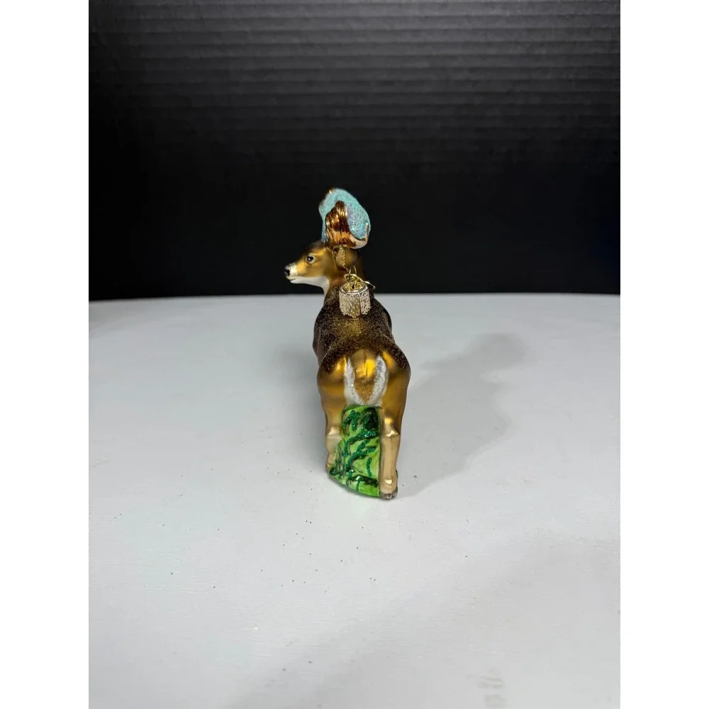 OWC‎ Sparkling Woodland Deer Ornament Glitter Antlers Christmas Tree Decor